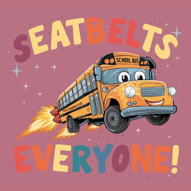 Space School Bus Rocket Flight