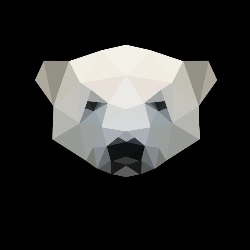 Polar bear, polar bear head polygon geometric