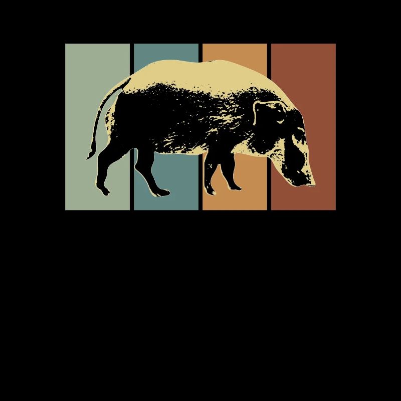 Retro brush pig boar