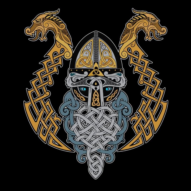 Wikinger Helm Drachen Valknut Drache