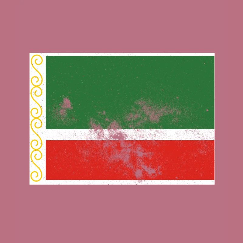Chechnya Chechen Flag Vintage Effect