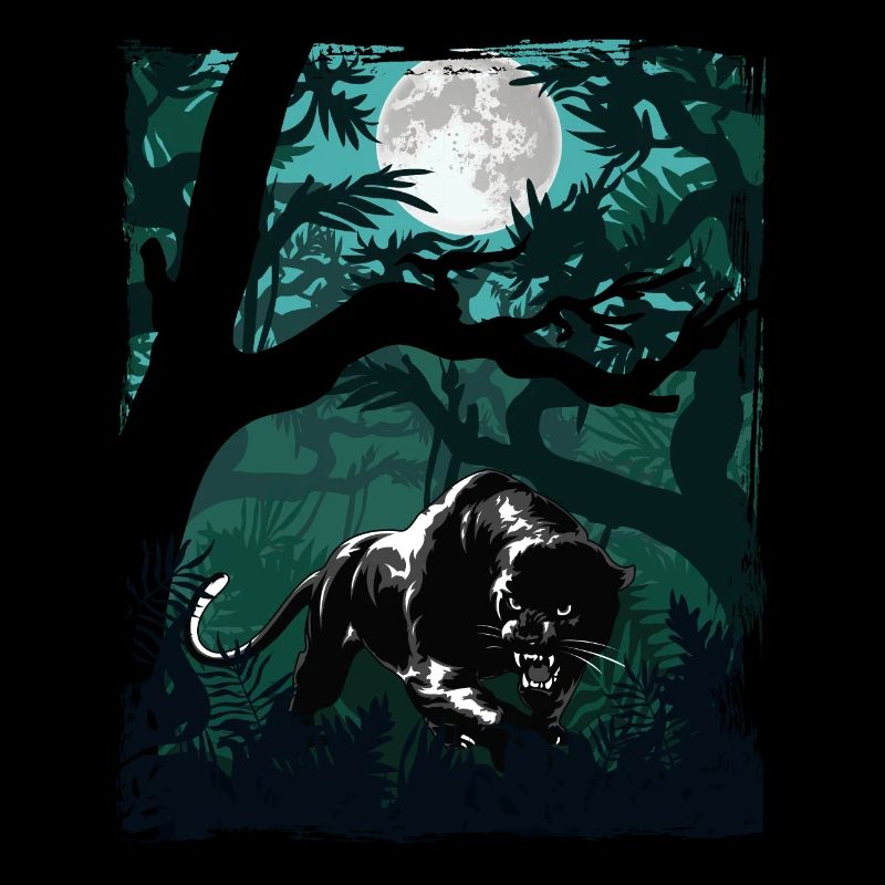 Panthère noire dans la jungle