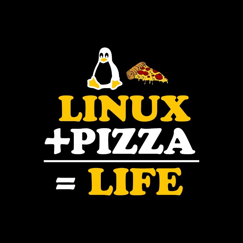 Linux et la pizza Geek vie nerd ciel