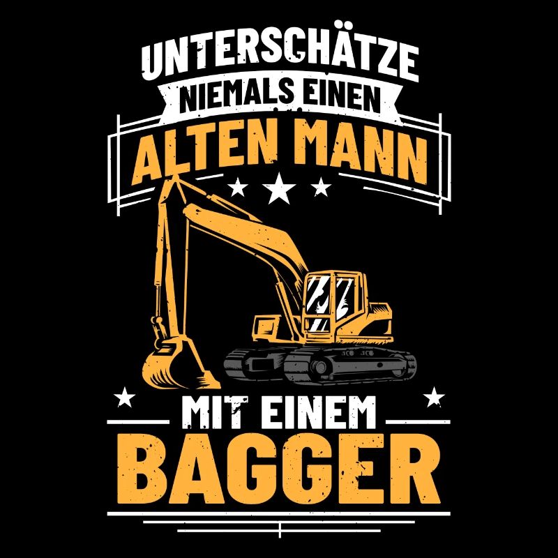 Baggerwagen Baggerkostüm Alter Mann Baggermotiv