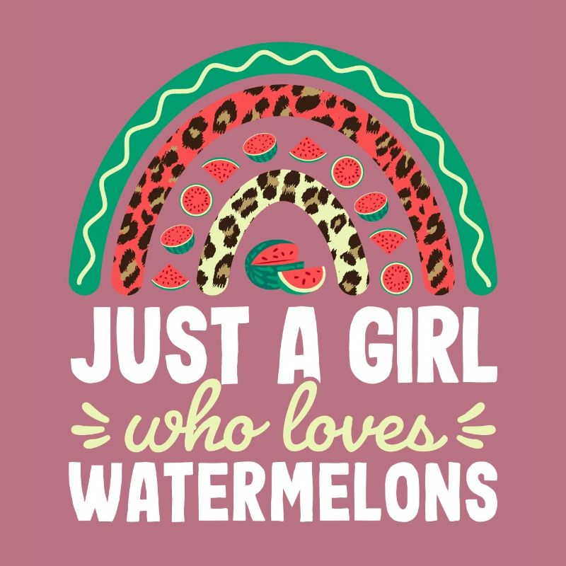 Mädchen, das Wassermelonen liebt Sommer Regenbogen Leopard