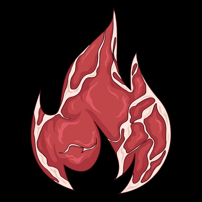 Meatcore Aesthetics Weirdcore Meat Fire Flame