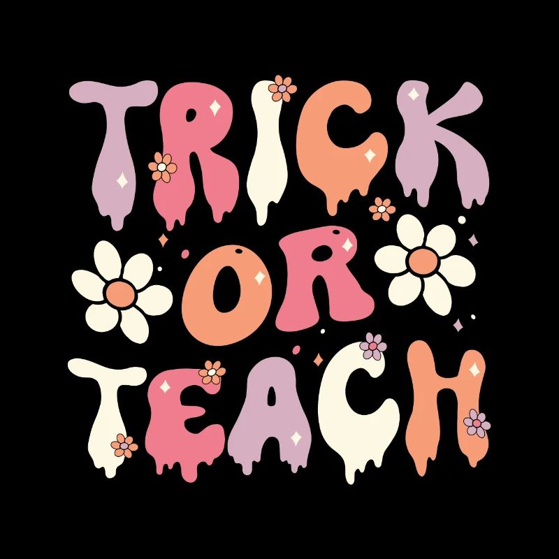 Groovy Lehrer Halloween Trick oder Teach 70s Geschenk