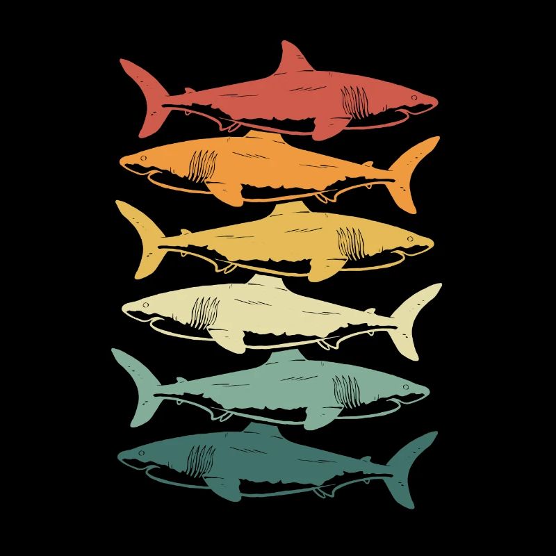 Beaucoup de requins rétro vintage