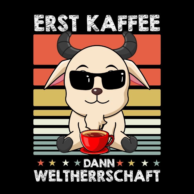 Ziege Sonnenbrille Kaffee