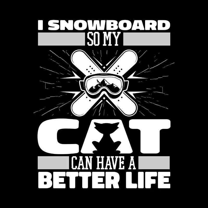 Snowboard Snowboarder Cat