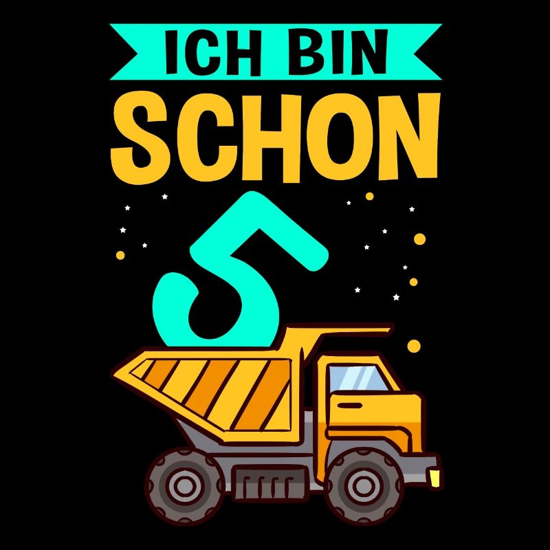 Ich bin schon 5 - Bagger Baustelle Geburtstagskind