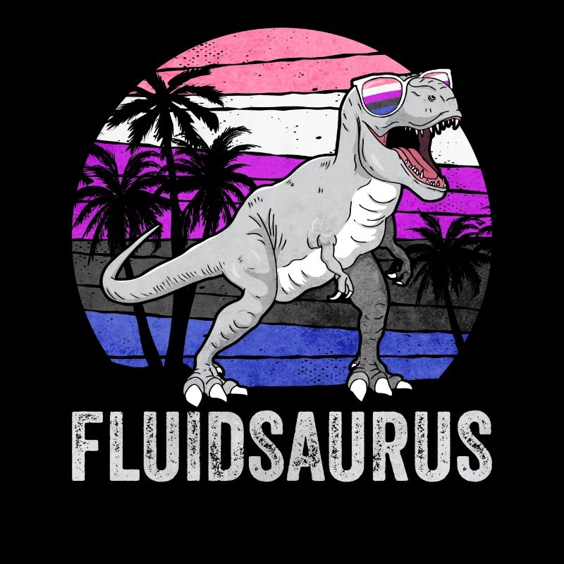 Gender Fluid Pride Flag Dinosaur Trex LGB