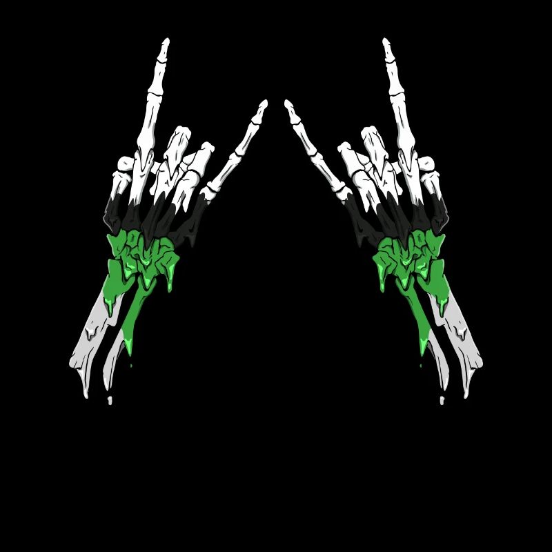 Demiromantic Pride Flag Devil's Horn Skeleton S