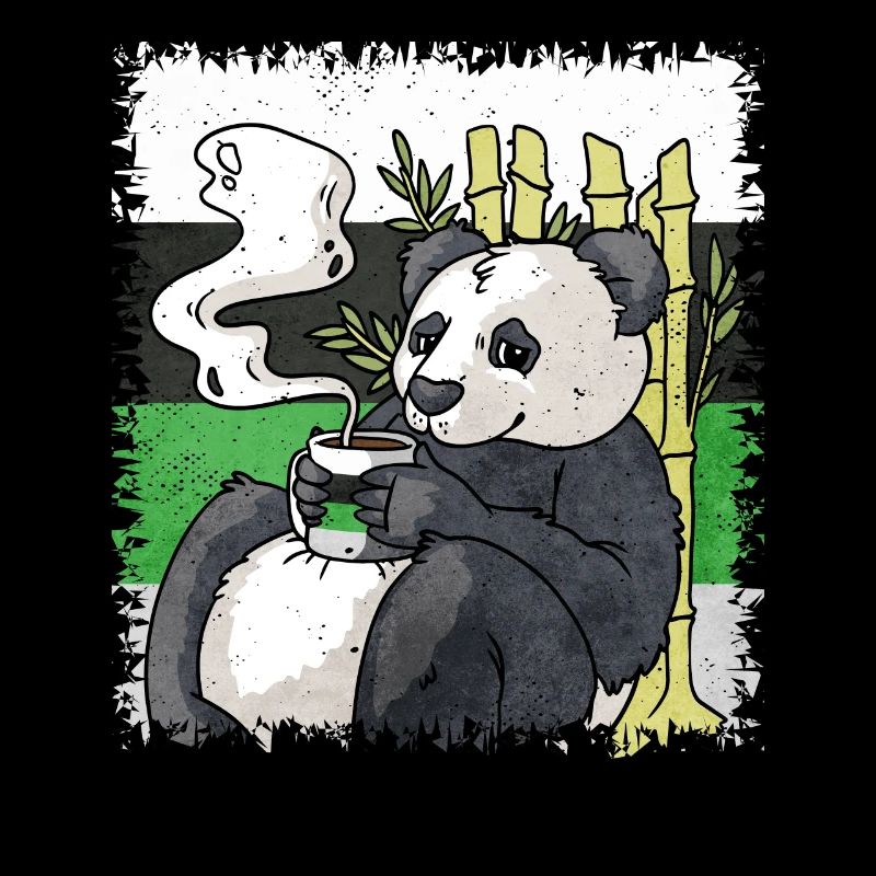 Demiromantic Pride Flag Panda Coffee Sublte
