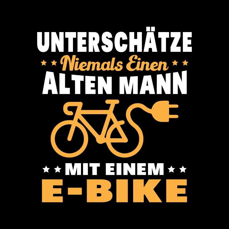 Einen alten Mann mit einem E-Bike