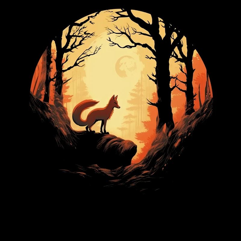 Fuchs Wald Mond Fabel Mythisch Märchen