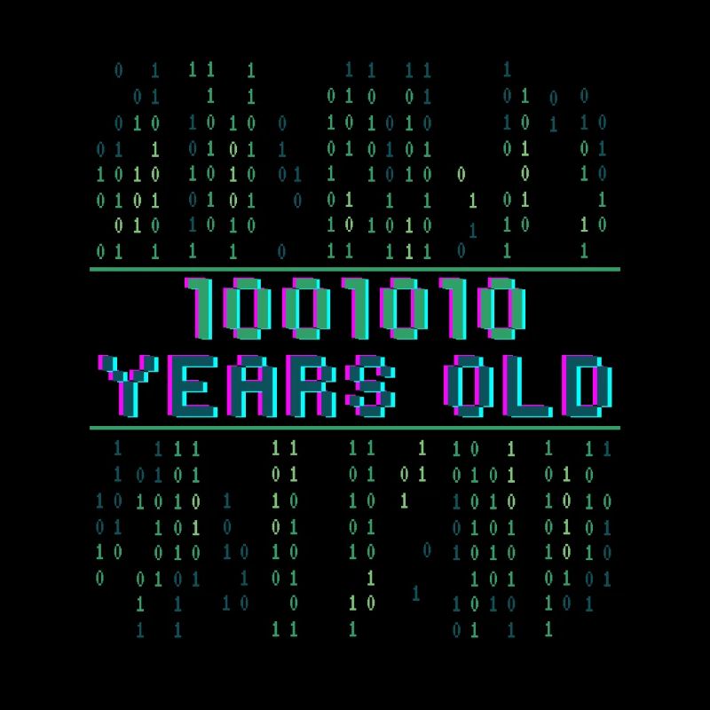 74. Geburtstag 74 Jahre alt Binärcode Coder