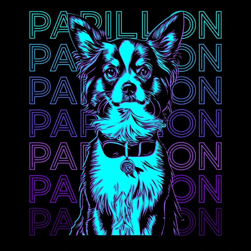 Papillon Dog Retro
