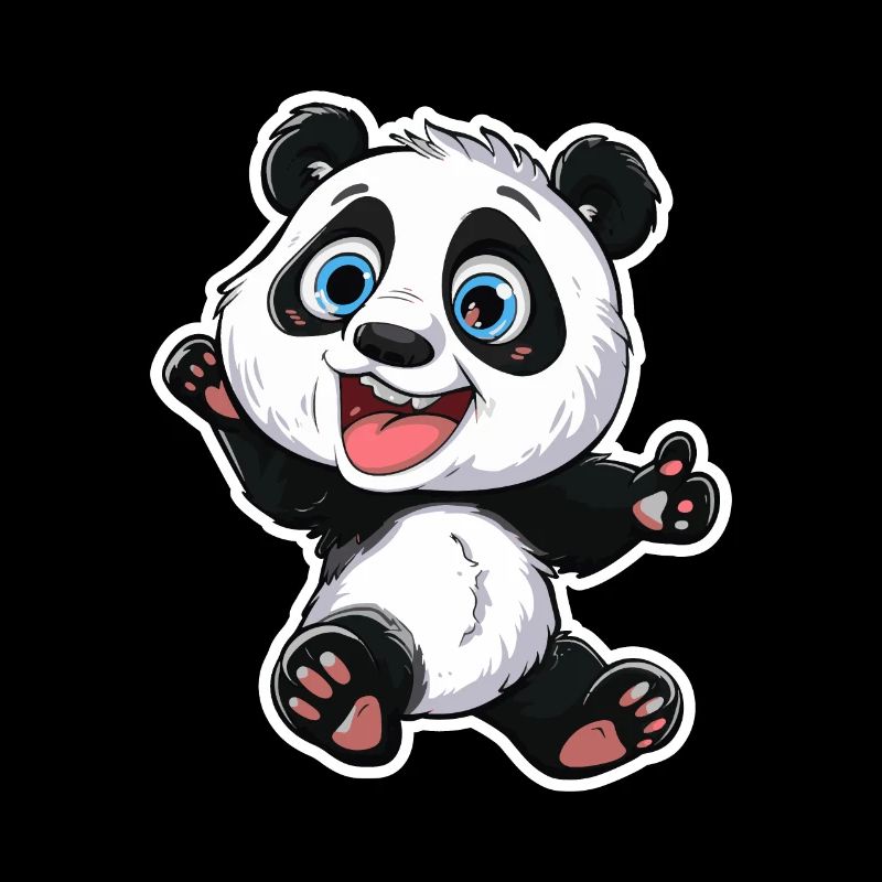 Exubérant Panda Buddy Sticker