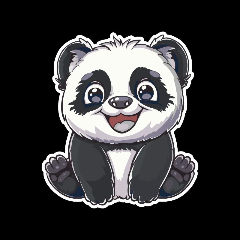 Exubérant Panda Buddy Sticker