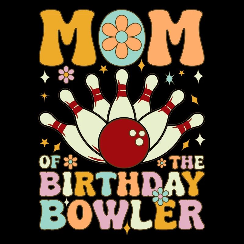 Mutter des Geburtstagskeglers Groovy Bowling Mom