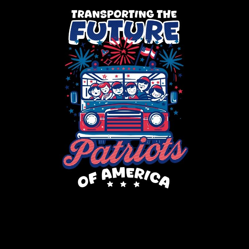 Patriotic Bus Driver Transporting Future Patriots