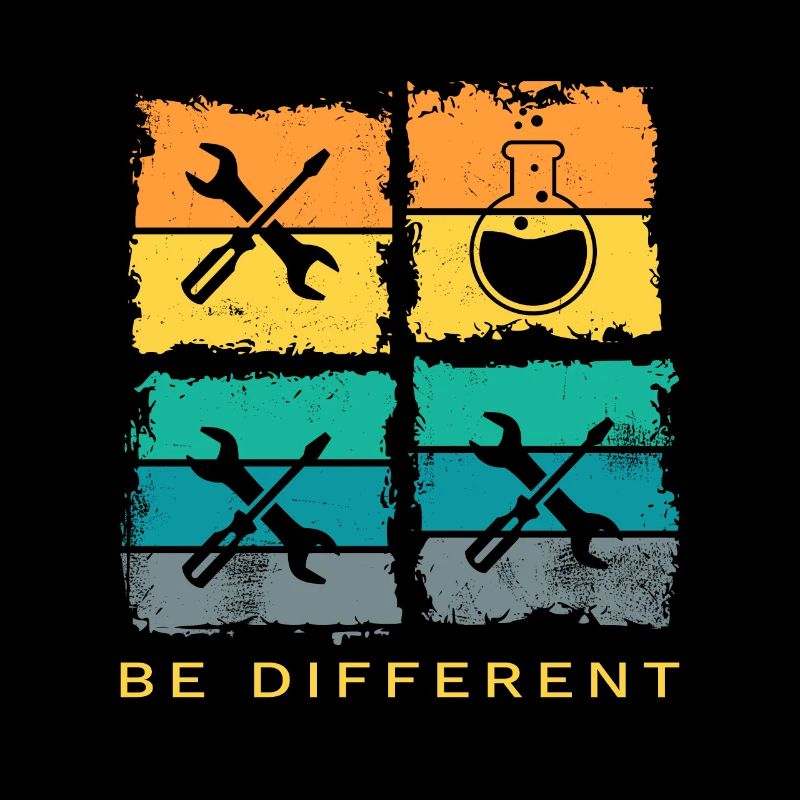 Chemistry Chemist Be Different Laboratory Flask Retro