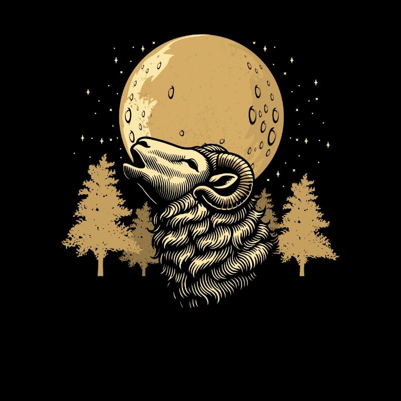 Schaf Moon Howling