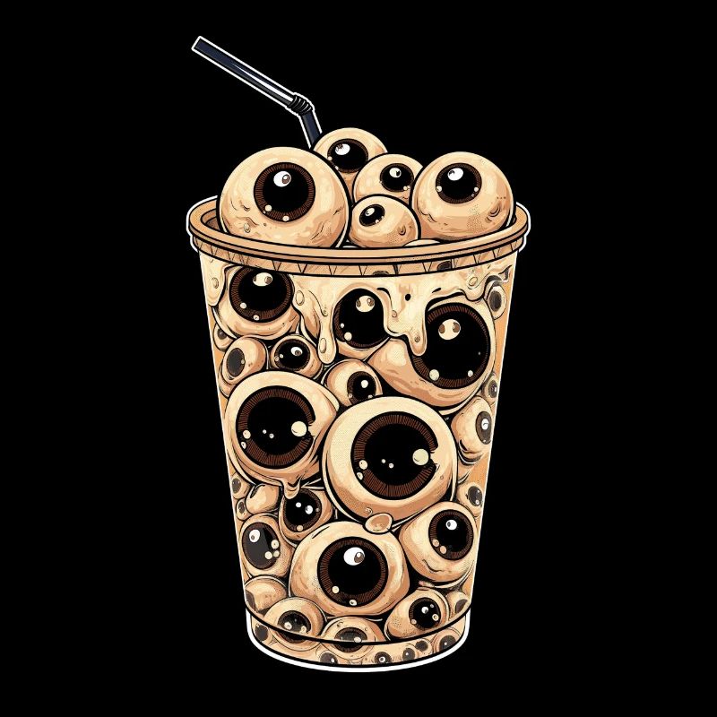 Weirdcore Aesthetic Eyeball Boba Tea Milktea Bubbl