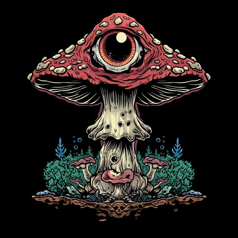 Cottagecore Weirdcore Esthétique Champignon Globe oculaire C