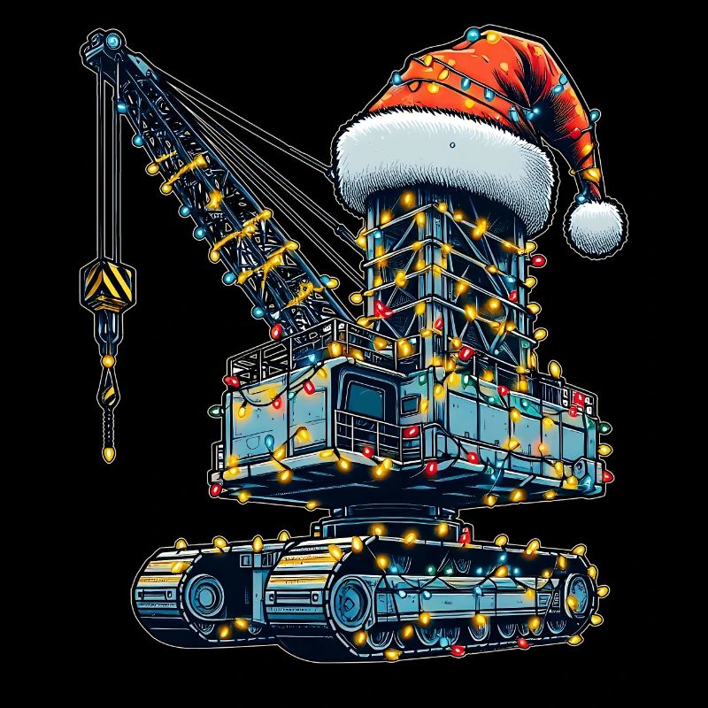 Crane Operator HEO Heavy Equipment Santa Hat