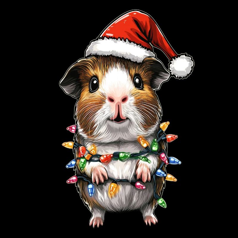 Cochon d’Inde mignon Père Noël