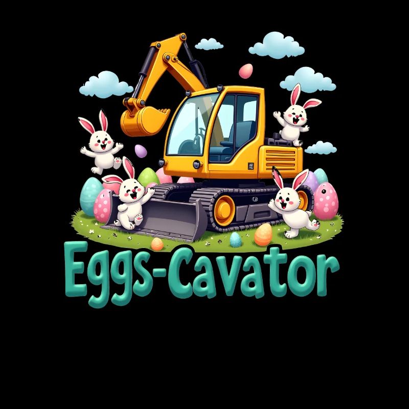Eggs Cavator Osterhasen Bagger Eierkreiskreis