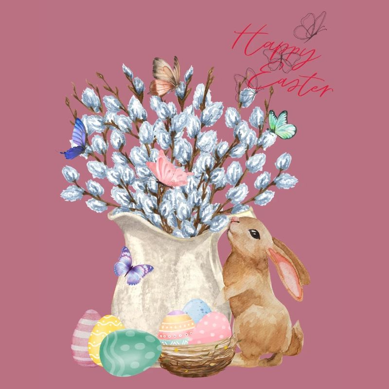 Happy Easter - Willow with Easter Eggs