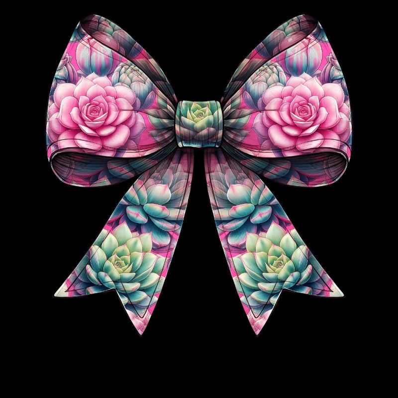 Coquette Bow Succulent Cactus Plant Pattern Mom