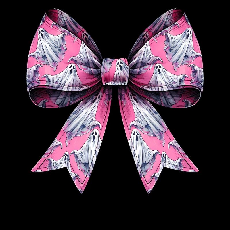 Coquettish Bow Ghost Pattern Spooky Halloween