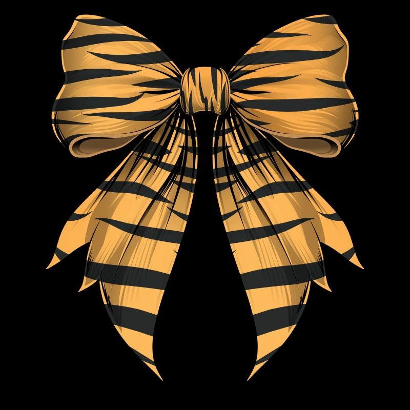 Coquettish Bow Tiger Stripe Pattern Cute
