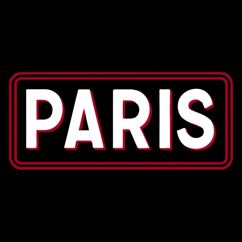 PARIS Retro 3D Weiß-Rot-Typografie