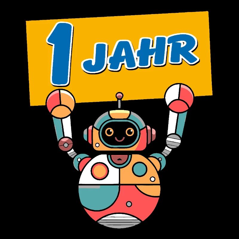 Ich bin 1 Jahr erster Geburtstag mit Roboter