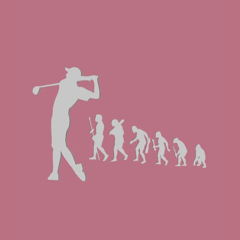 Evolution Golf Golfer Entwicklung Steinzeit