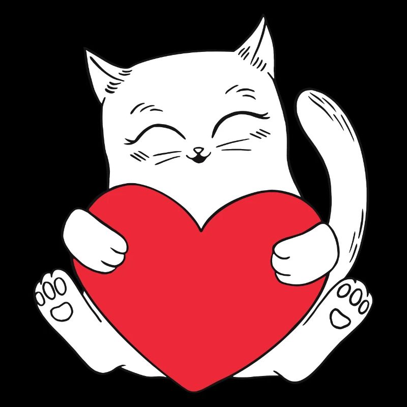 Katze Herz Valentinstag Geschenkidee Liebe Katzen