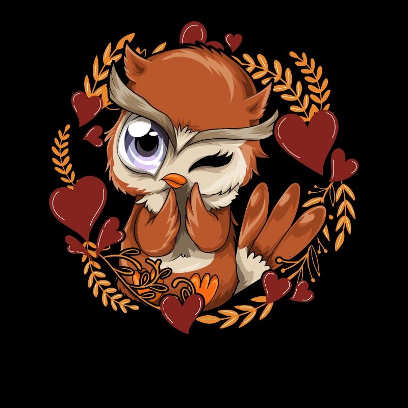 Weiser Vogel Wald Tier Herzen Geschenk Süßes Eule