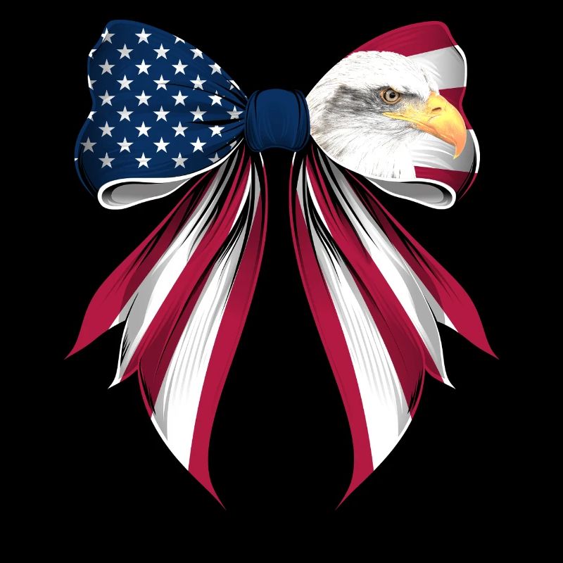 Coquette Bow Bald Eagle Bird US Flag