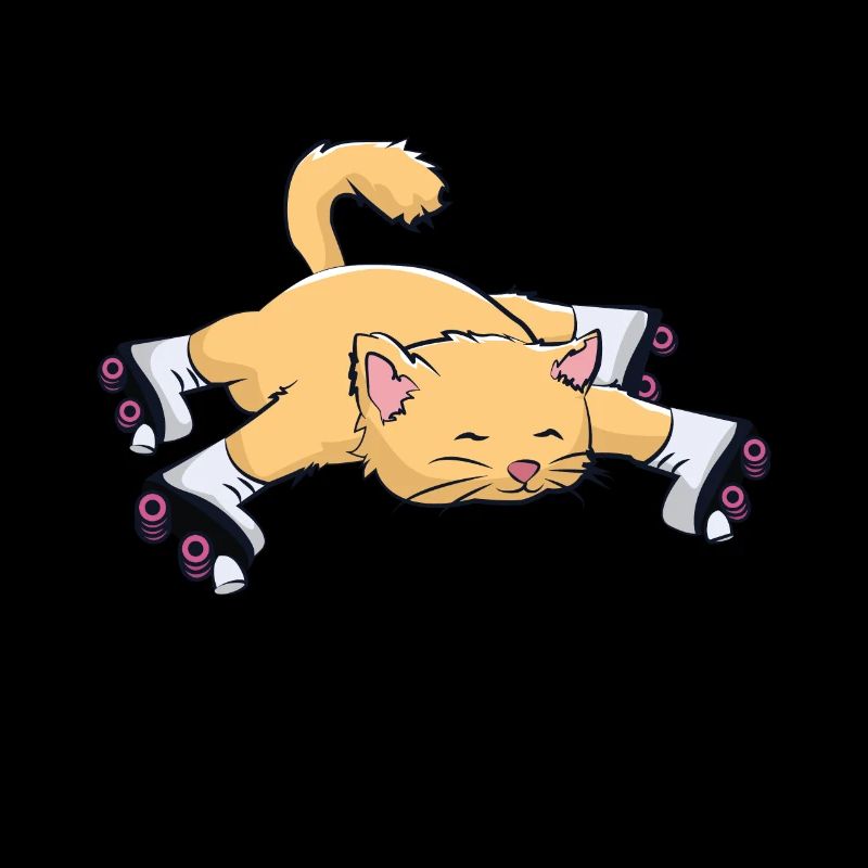 Katze mit Rollschuhe