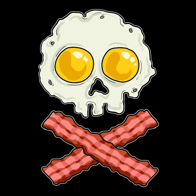 Eggs with Bacon Skull Skull Breakfast Skeleton