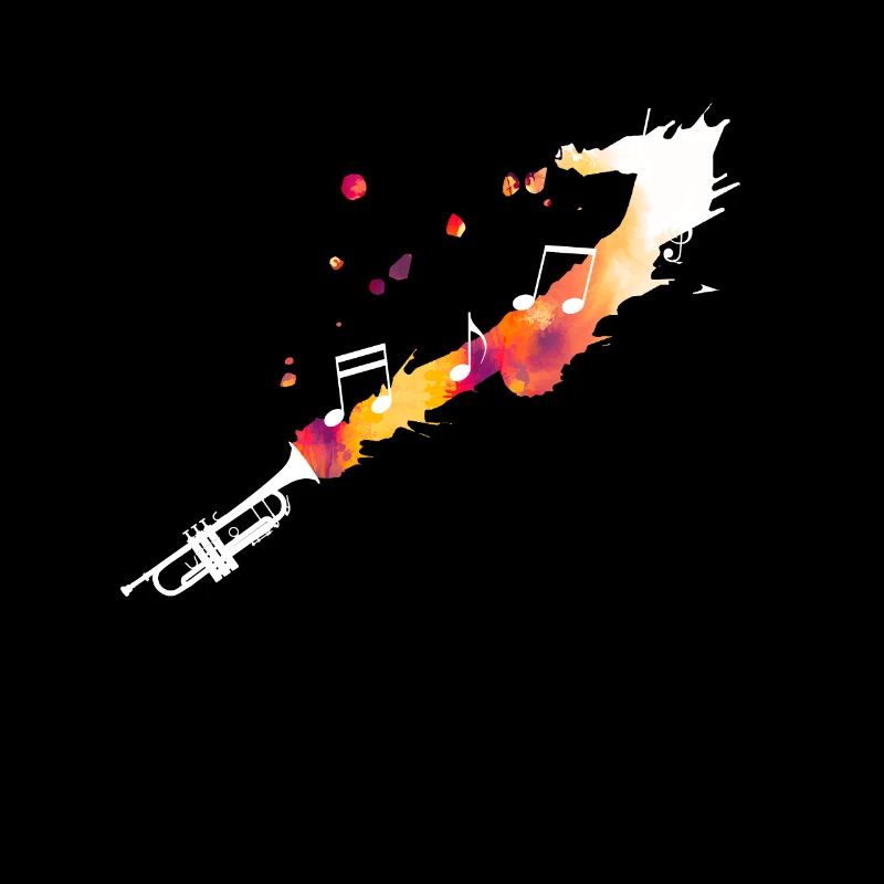 Trompette avec notes de musique