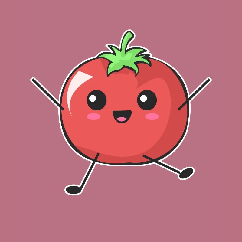 Comic Tomate Chibi vegan vegetarisch Geschenk