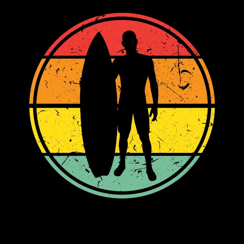 Retro Surfer Silhouette