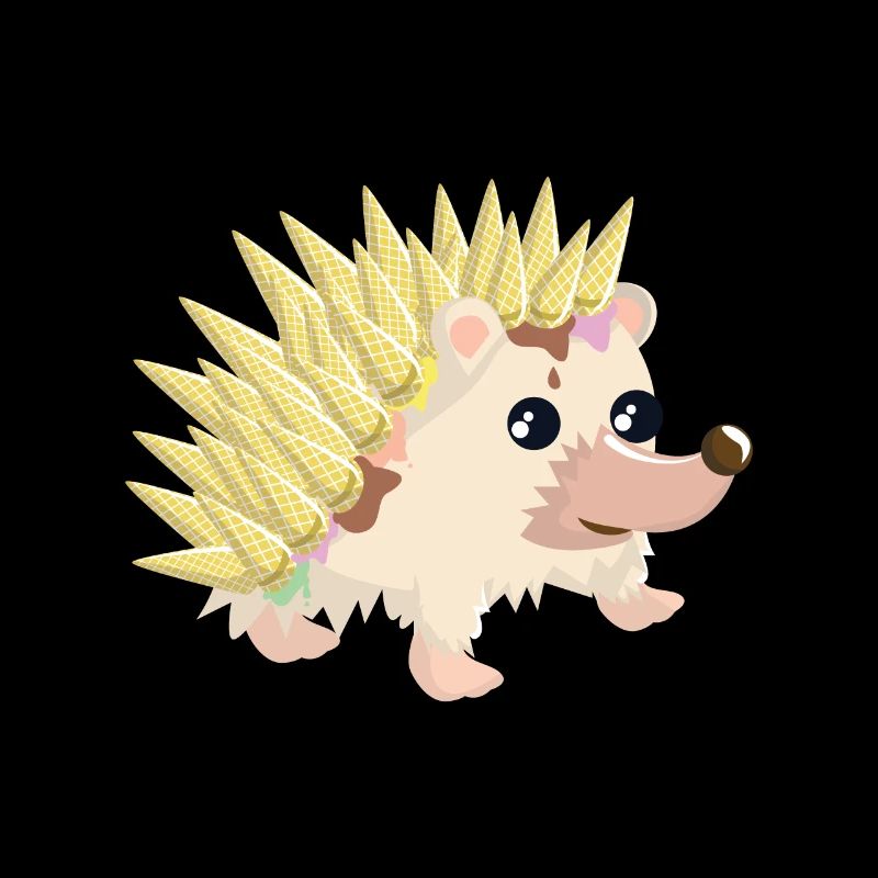 Igel mit Eiswaffeln