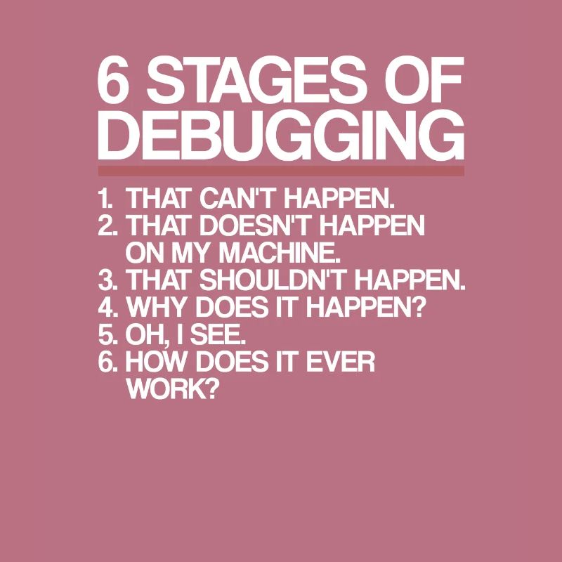 6 Stages of Debugging | Programmierer, Informatik